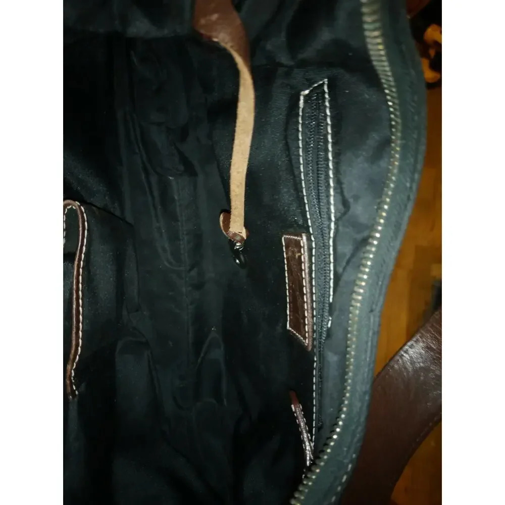Vintage Dooney & Bourke Small Hobo Handbag Purse Nylon & Leather Trim DB Black - Picture 6 of 12